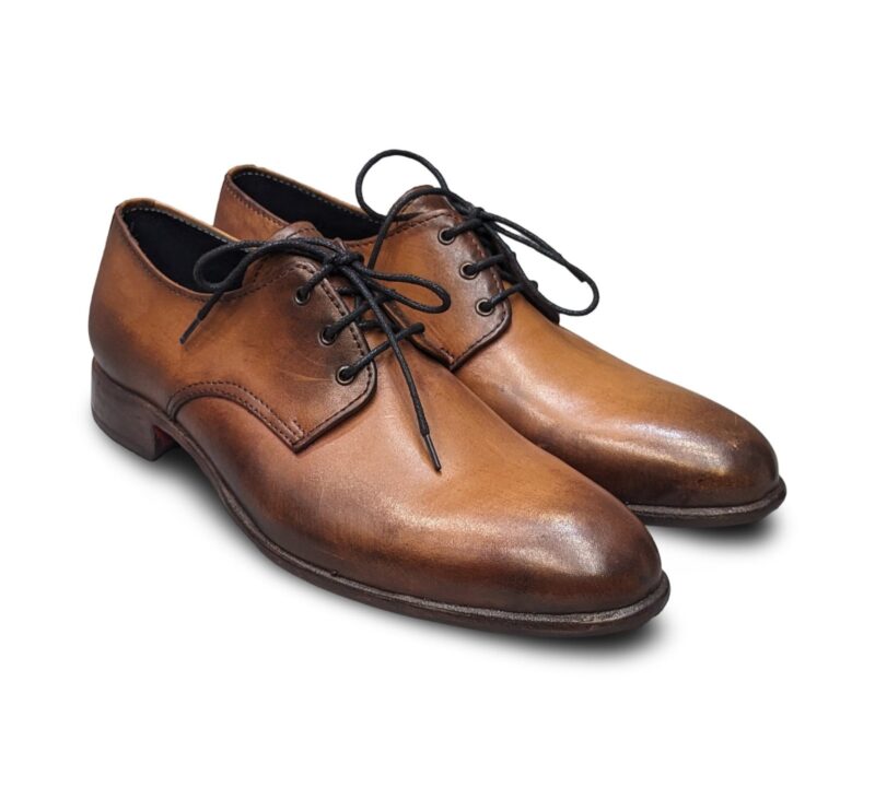 Mustard Derby Leather Shoes for Men