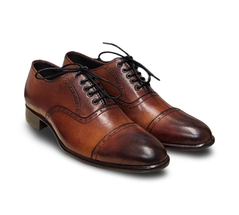 Tan Oxford Leather Shoes for Men