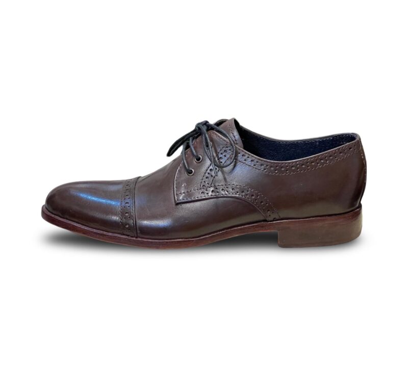 Brown Derby Leather Shoes for Men - Image 4