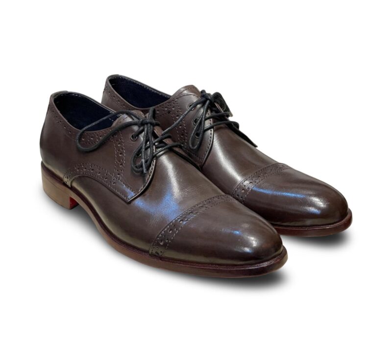 Brown Derby Leather Shoes for Men