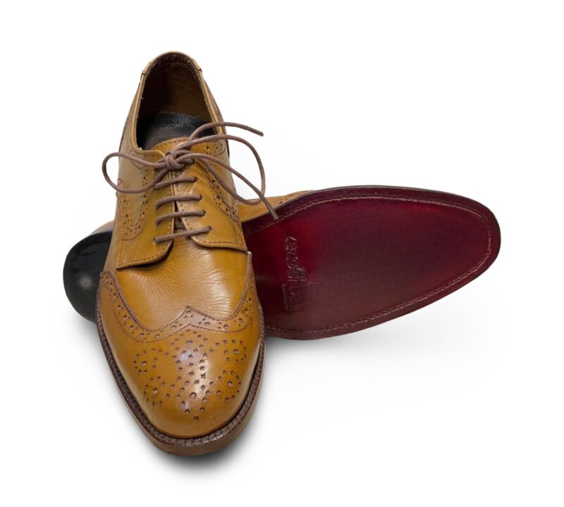 Mustard Broke Derby Shoes for Men - Image 2