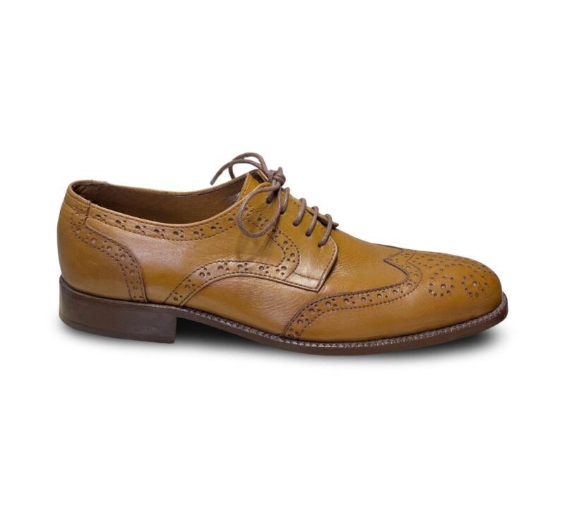 Mustard Broke Derby Shoes for Men - Image 4