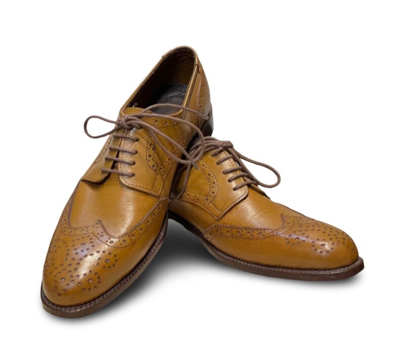 Mustard Broke Derby Shoes for Men - Image 3