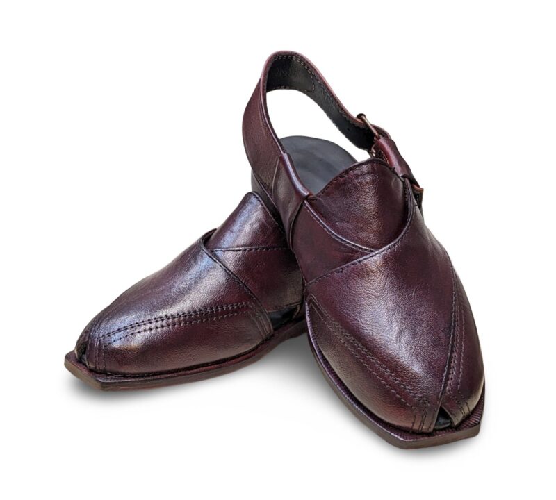 Burgundy T-Shape Norozi Chappal for Men - Image 4