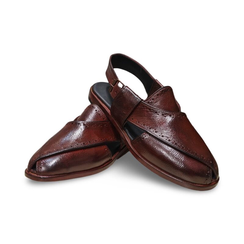 Men's Leather Sandals Burgundy - Image 2