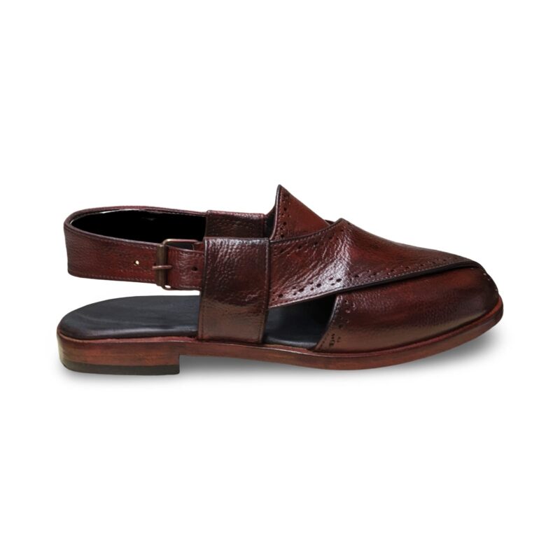 Men's Leather Sandals Burgundy - Image 3