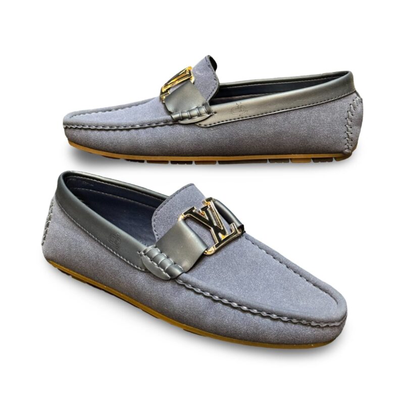 LV Blue Suede loafers - Image 3