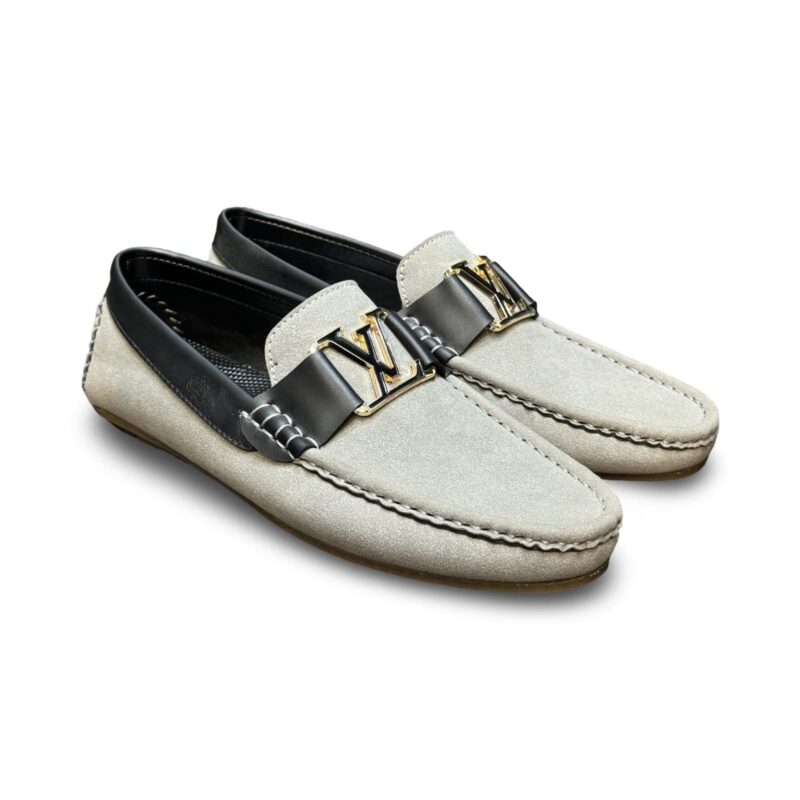 LV Grey Suede loafers