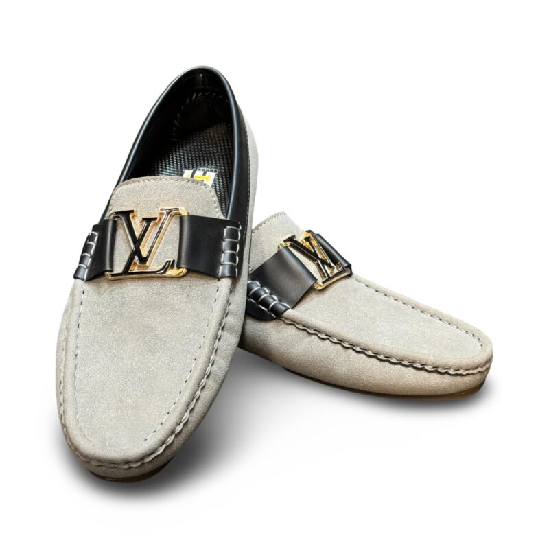 LV Grey Suede loafers - Image 3