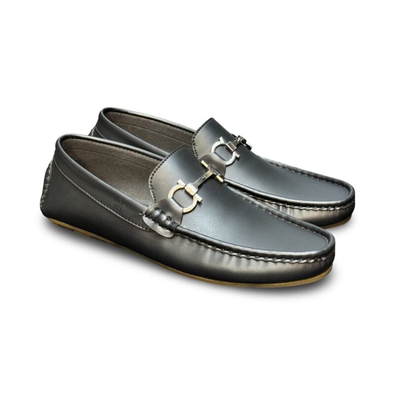 Black Faux leather Loafers