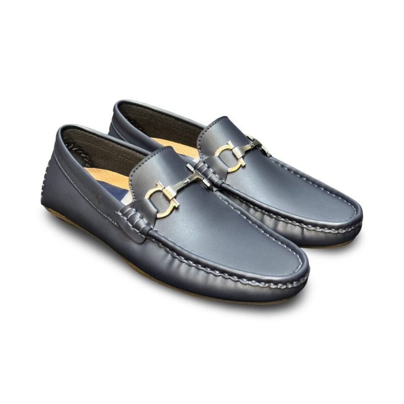 Blue Faux leather Loafers