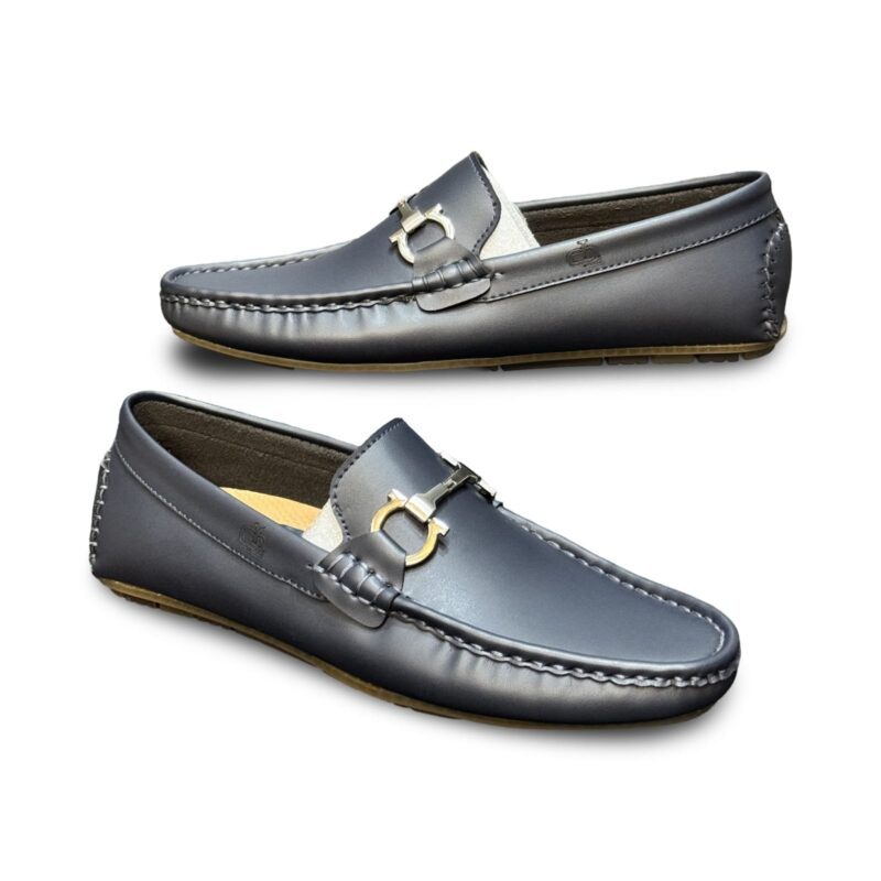 Blue Faux leather Loafers - Image 3